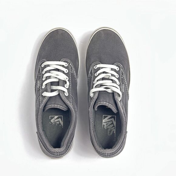 Vans Shoes Womens Size 6 Gray Canvas Low Top Lace Up Skate Casual Off The Wall - Picture 7 of 10